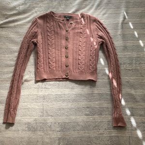 pink button up sweater/cardigan